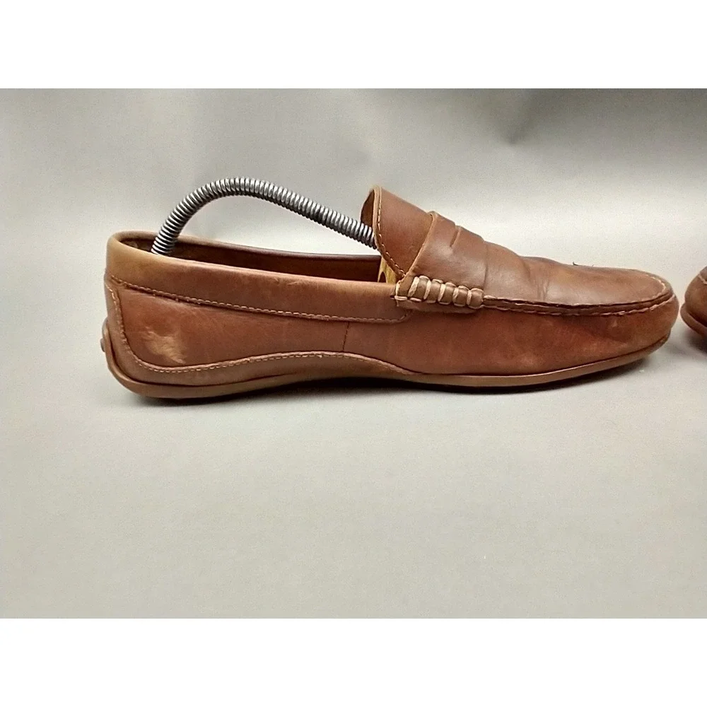 Florsheim Driver Mens Loafer Driving Moccasins Shoes Brown Leather‎ Slip-On 9.5